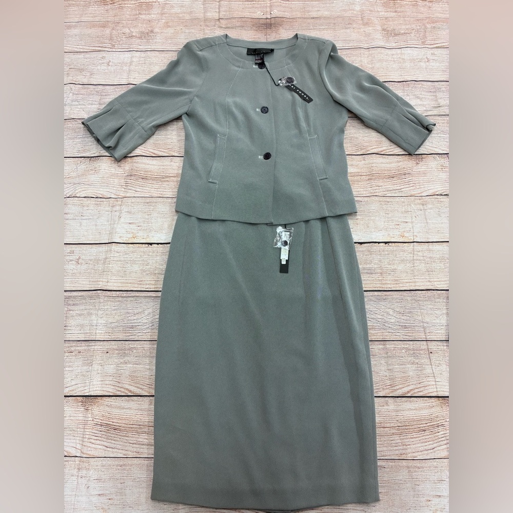 Yansi Fugel Sage Green Two-Piece Skirt Set